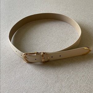 Amazon Cream Gold Leather Belt